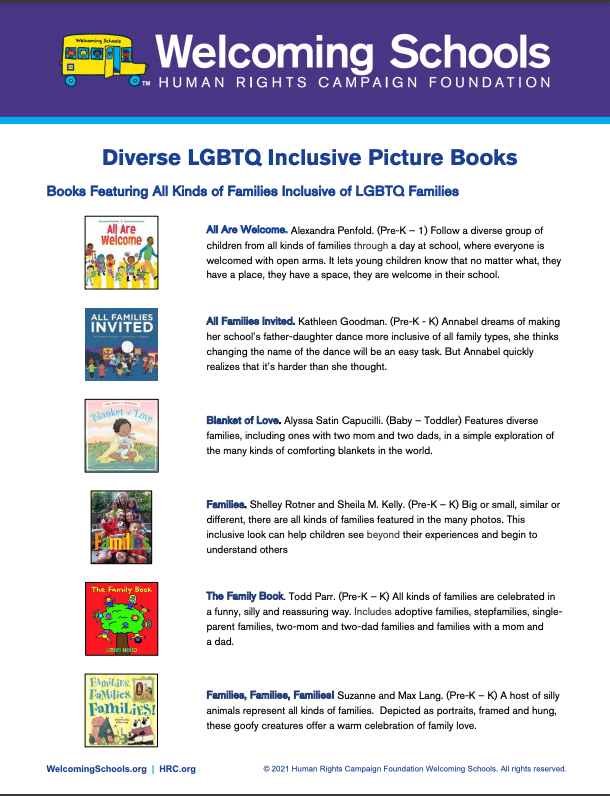 LGBTQ Family Diversity Picture Books