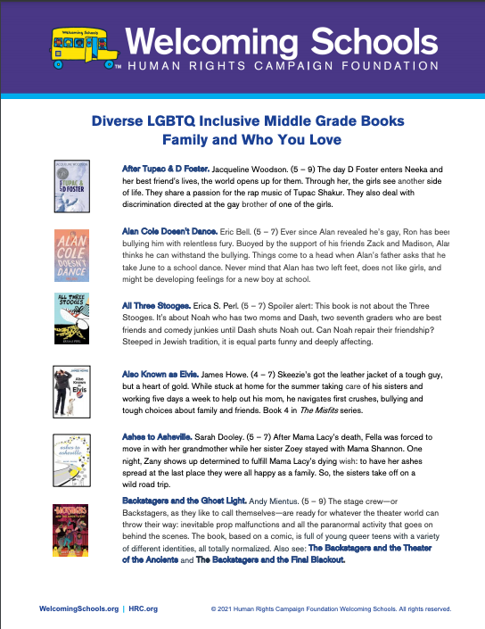 Diverse LGBTQ Inclusive Middle Grade Books
