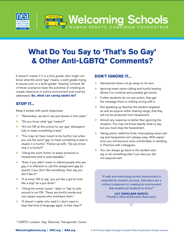 What do you say to "That's so gay?" and other anti-LGBTQ comments?