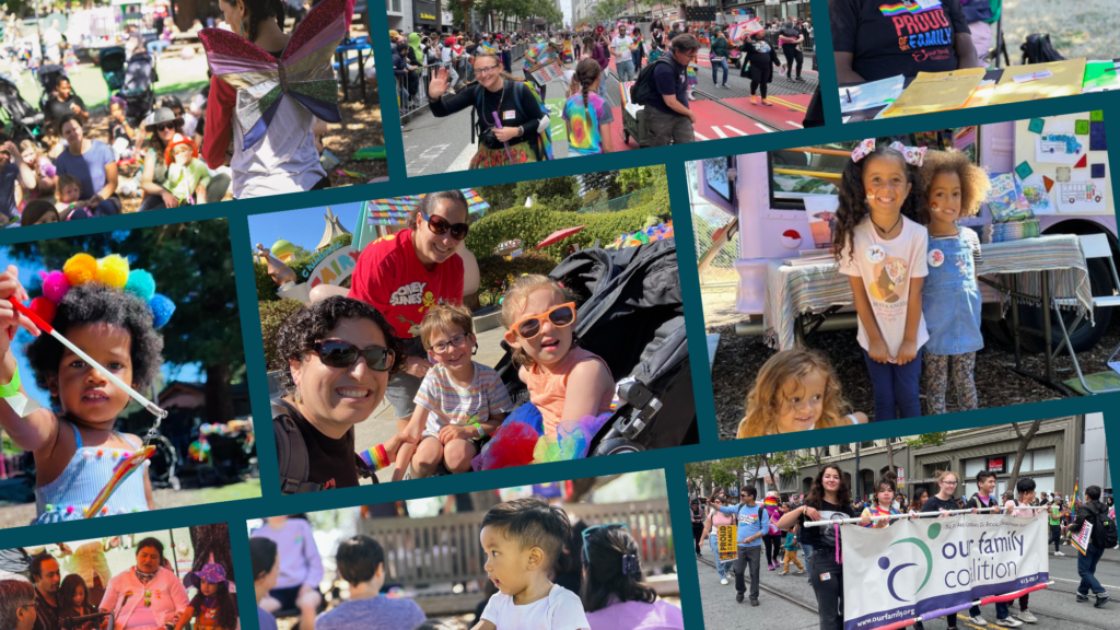 Photos of LGBTQ+ families from Our Family Coalition events